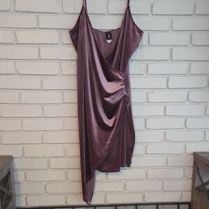 Elegant Purple Draped Dress